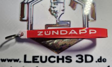 Zündapp Schlüsselband in Rot mit Weißer Schrift TPU Hologramm Effekt